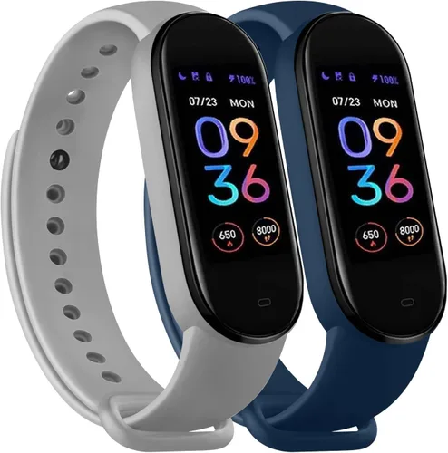Miniatura 10 de Wanme Bandas para Amazfit Band 5 correas de repuesto para mujeres y hombres, paquete de 2 correas deportivas de silicona compatibles con Amazfit