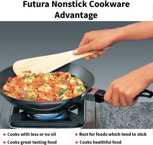 Miniatura 4 de Hawkins Futura - Sartén antiadherente para freír (2 L, 10.2 in, 0.128 in, con tapa SS), color negro