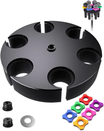 Miniatura 7 de Soporte para múltiples micrófonos de hasta 6 micrófonos (acolchado de aluminio/goma) para micrófonos dinámicos, con cable e inalámbricos