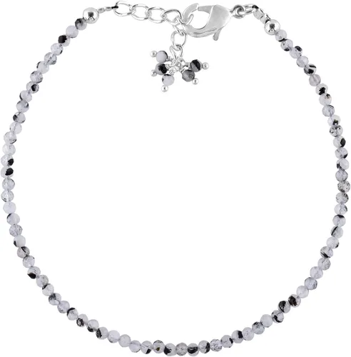 Miniatura 7 de Natural Gemstone Micro Round Beads Dainty Choker Bangle Bracelet, Handmade Jewelry for Women, Healing Chakra Crystals Silver Plated Chain 8 inch