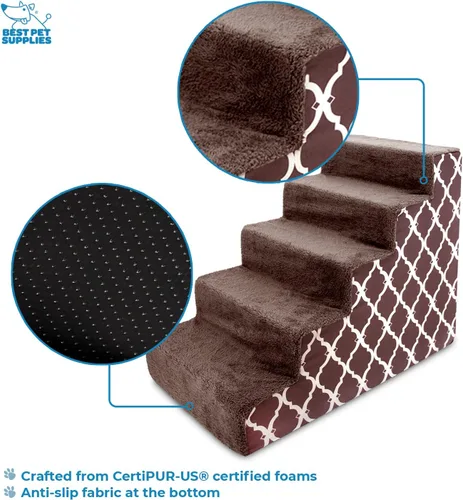 Miniatura 3 de Best Pet Supplies - Escalera de espuma portátil, perros pequeños, gatos, equilibrada, segura, antideslizante, interior, sin montaje, apoyo sillón
