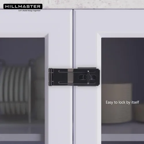 Miniatura 5 de HILLMASTER Cerrojos de seguridad con grapas giratorias, pestillo de puerta de puerta de 4-1/2 pulgadas con perilla giratoria, cerradura de cierre
