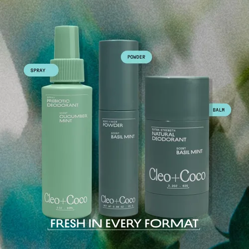 Miniatura 8 de Cleo+Coco - Bálsamo desodorante extra fuerte, menta de albahaca (paquete de 2, 2.2 onzas cada uno), desodorante natural sin aluminio con 5