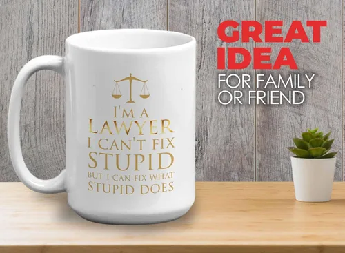 Miniatura 2 de Bubble Hugs Lawyer - Taza de café de 15 onzas, color blanco – I'm A lawyer I Can't Fix Stupid – Funny Witty Attorney US Court Feminist Law Juez