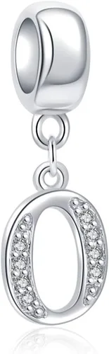 Miniatura 67 de ABUN Abalorio de plata de ley 925 con letra A a la Z, espaciador de inicial, con circonita cúbica transparete colgante, auténtica, para pulseras
