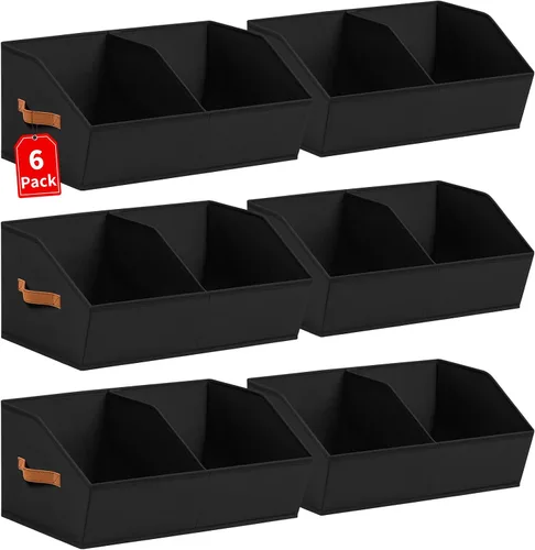 Miniatura 12 de Homsorout Organizadores de Armario y Contenedores de Almacenamiento - Paquete de 4 Contenedores de Almacenamiento Plegables Divididos Trapezoidales