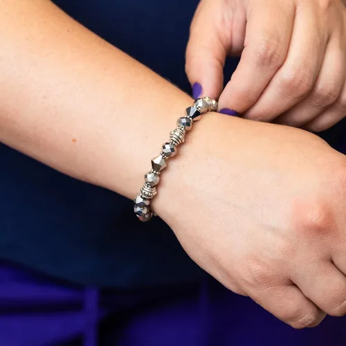 Miniatura 35 de Pulsera elástica de alerta médica, pulsera de identificación médica de repuesto intercambiable, etiqueta de identificación no incluida, cristales