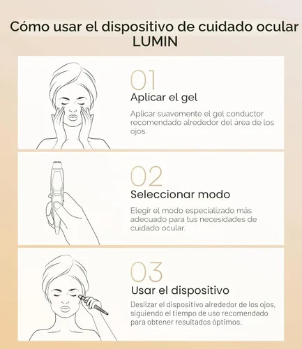 Miniatura 6 de INIA Terapia de luz roja debajo de los ojos para la cara, dispositivo de belleza 4 en 1 con calor, vibración, masaje y luz roja para ojeras