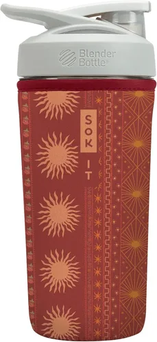 Miniatura 48 de Sok It BotlSok Botella Mezcladora de Proteínas con Funda Aislante de Neopreno (Floral Abstracto, Se Ajusta a Mezcladoras de 24oz)