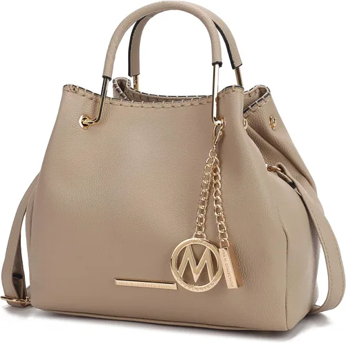 MKF Collection Mia K - Bolso de mano para mujer, de piel vegana, con asa superior, bolso de mano