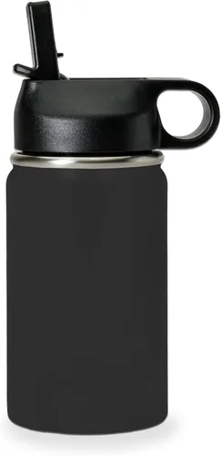 Miniatura 2 de LaserGram Botella de agua personalizada, tren de carga, acero inoxidable de doble pared aislada al vacío con popote superior, regalo grabado