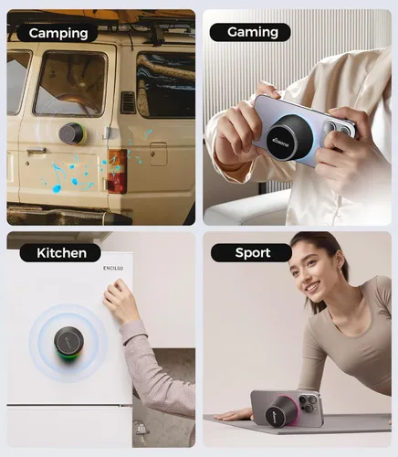 Miniatura 4 de dbsono Pequeño altavoz Bluetooth portátil – Regalos de agradecimiento para profesores y graduación, altavoz magnético 3 en 1 con luces que cambian