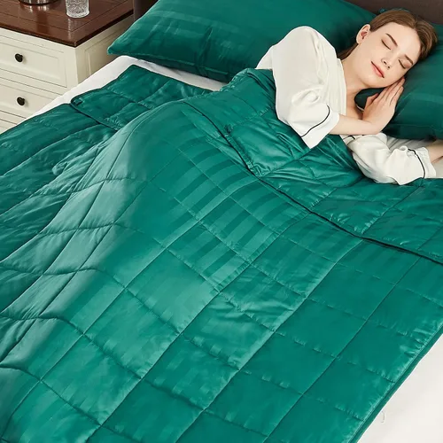 Miniatura 6 de anfie - Manta con peso para niños (40 x 60 pulgadas, 7 libras), ultrasuave y acogedora, refrescante, lavable a máquina, beige