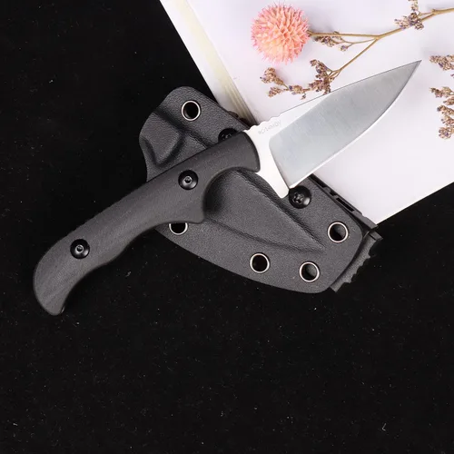 Miniatura 5 de MASALONG kni232 EDC 9Cr14MOV Cuchillo de acero inoxidable duro Cuchillos de hoja fija para acampar (punta pequeña A)