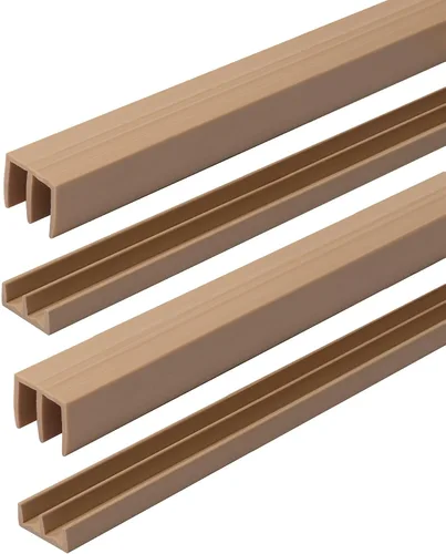 Miniatura 20 de Riel de puerta corredera de panel de 1/4 pulgadas, juego superior e inferior de plástico negro de 48 pulgadas, fabricado en EE. UU., paquete de 1