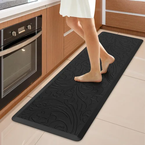 Miniatura 24 de KMAT Tapete de cocina acolchado antifatiga, impermeable, antideslizante, tapete ergonómico cómodo para el hogar, oficina, fregadero, lavandería