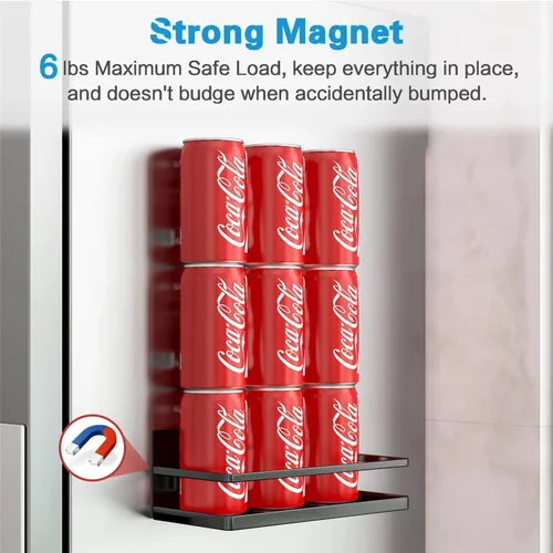 Miniatura 3 de Estante Magnético para Especias, Estante Magnético Fuerte con 2 Ganchos Extraíbles, Ahorrador de Espacio Perfecto para Cocina Pequeña/Apartamento