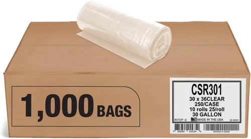 Miniatura 13 de Aluf Plastics Bolsas de basura transparentes de alta calidad para 7-10 galones, paquete enorme de 500 unidades, 24 x 23 pulgadas, 1.0 milésimas