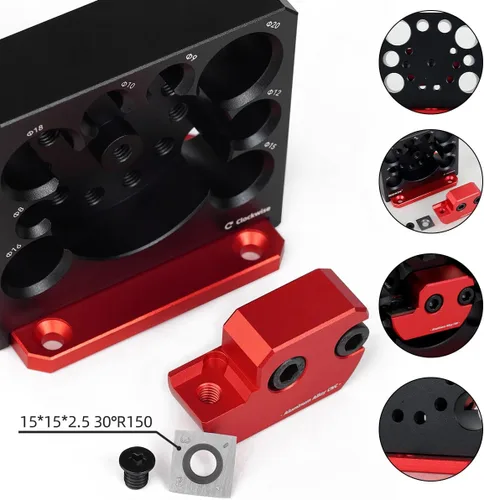 Miniatura 4 de Kit de plantillas para hacer clavijas, 8 piezas, métrica ajustable de 0.39 a 0.78 pulgadas, aleación de aluminio, taladro eléctrico de fresado