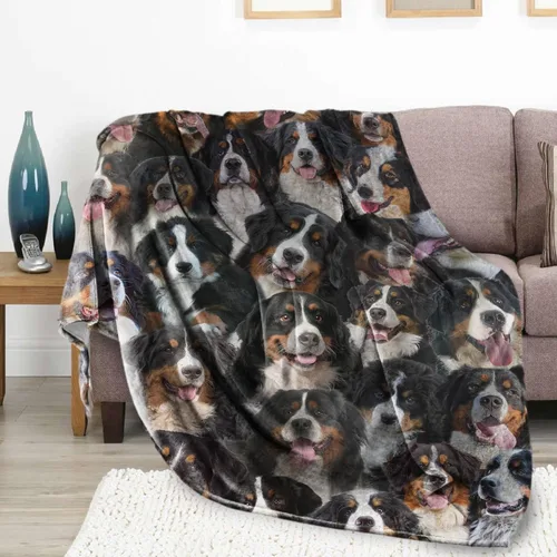 Miniatura 2 de Manta de perro de montaña bernés, regalos de montaña bernesa para los amantes de los perros, mantas de franela para perro, mamá y papá, mantas