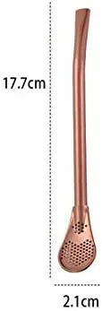 Miniatura 2 de 6 pajitas de acero inoxidable 304 de oro rosa con 2 cepillos de limpieza Oro rosado
