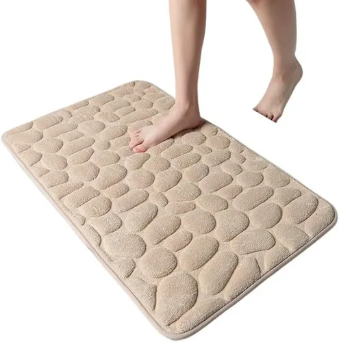 Miniatura 6 de Alfombra antideslizante de Baño con Relieve De Adoquines, Alfombra Antideslizante De Vellón Coral Para Bañera, Suelo De Ducha, Felpudo, Almohadilla