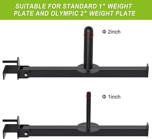 Miniatura 8 de Kipika Accesorio de estante de potencia para orificios de 5/8" y 1" - Equipo de gimnasio para casa resistente para estante de sentadillas de 2x2