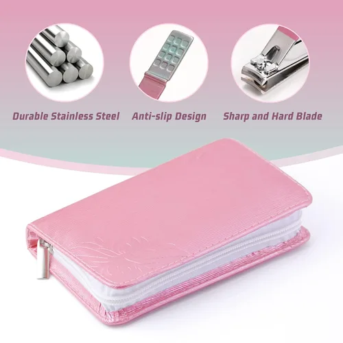 Miniatura 3 de WOAMA - Juego de manicura de 30 piezas y kit de pedicura, juego profesional de cortaúñas de acero inoxidable, kit de manicura y uñas para mujeres