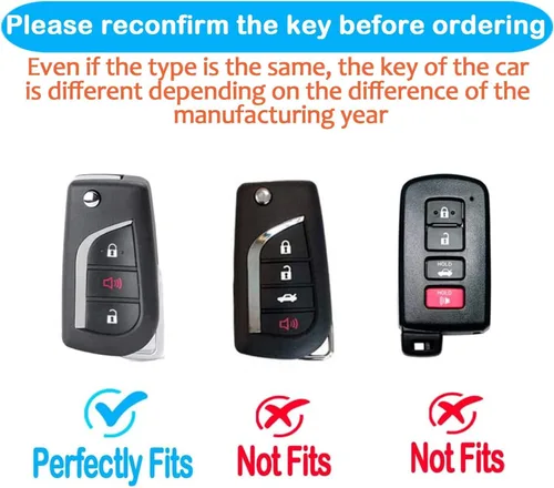 Miniatura 2 de Tukellen - Funda para llavero Toyota, carcasa de TPU suave especial compatible con RAV4 LE 2019-2025, Corolla SE/LE, Camry SE/LE 2018-2024, llavero