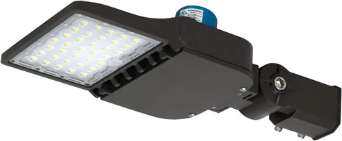 Luz LED de estacionamiento de 100 W con fotocélula y soporte deslizante 14000 lúmenes 5000 K, atenuación de 0-10 V LED para exteriores, iluminación