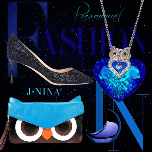 Miniatura 7 de J.NINA Blue Heart Necklaces for Women, Cute Animal Pendant Necklace for Woman,Butterfly Necklace & Owl Necklace with Crystal from Austria, Birthday
