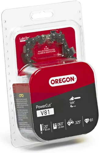 Miniatura 7 de Oregon V81 PowerCut - Cadena de motosierra para barra de 20 pulgadas, 81 eslabones de transmisión, paso de .325 pulgadas, calibre .063 pulgadas
