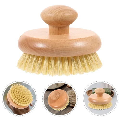 Miniatura 9 de Cepillo de ducha con mango para la espalda, exfoliante corporal de madera, cepillo de ducha de baño para cepillado húmedo o seco