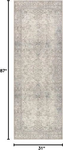 Miniatura 2 de Livabliss x Becki Owens Margot Medallion - Alfombra de pasillo, 2 pies 7 pulgadas x 7 pies 3 pulgadas, color gris claro