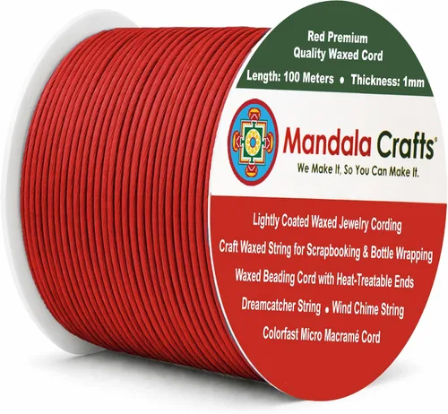 Miniatura 63 de Cuerda Mandala Crafts 0.03 pulgadas 109 yardas para hacer joyería, artesanía, macramé, cuerda de algodón encerado Negro