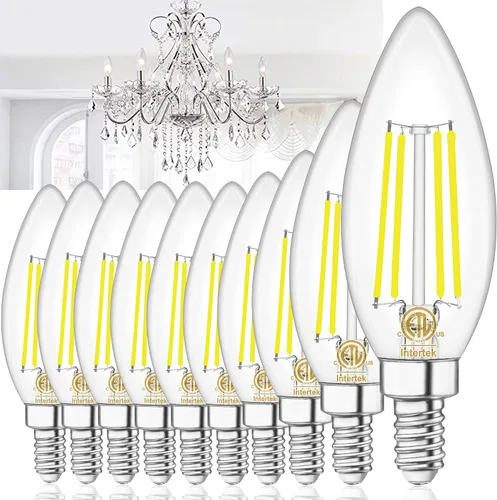 Miniatura 13 de winshine E12 Candelabra LED Bulbs Dimmable 2700K Warm White 60W Equivalent, Energy Efficient 4W, Type B Light Bulb for Chandelier, C35 Ceiling Fan