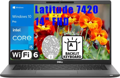 Dell Latitude 7420 Computadora portátil de negocios FHD de 14 pulgadas, Intel Core i5-1145G7 (Beat i7-1065G7), 8 GB LPDDR4X RAM, 512 GB PCIe SSD,