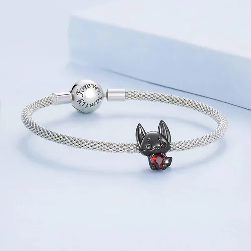 Miniatura 3 de BABAMIA Dijes de corazón con dije de rosa para pulseras cuentas de plata de ley 925 se adapta a pulseras y collares pavimentados con circonita