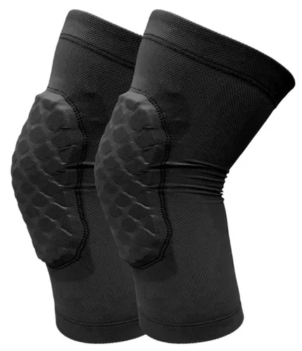 Rodilleras de baloncesto para niños, rodilleras de voleibol, mangas de baloncesto con panal de abeja, mangas de béisbol para niños y niñas, Negro