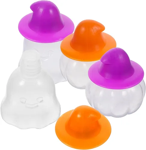 Luxshiny Juego de 4 mini botellas para condimentos reutilizables y portátiles con tapas a prueba de fugas para viajes, cocina, picnic y