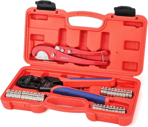 Miniatura 14 de iCRIMP KIT-1096D Kit de herramientas de abrazaderas de cincha PEX para abrazaderas de cincha PEX de 3/8 a 1 pulgada, con 20 piezas de anillos