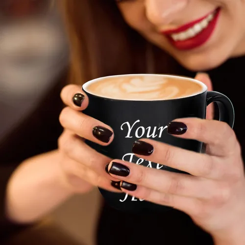 Miniatura 3 de My Personal Memories Taza de café con leche grabada personalizada y taza de té personalizada con su texto (negro)
