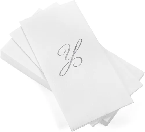 Miniatura 28 de AH AMERICAN HOMESTEAD Servilletas desechables – Servilletas doradas con monograma para invitados, servilletas acolchadas como tela para baño