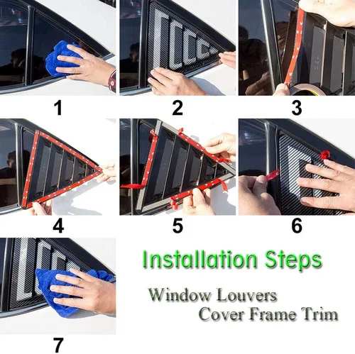 Miniatura 7 de 2 rejillas de ventana laterales traseras de acrilonitrilo butadieno estireno (ABS) para ventilación de aire, persianas para decoración exterior