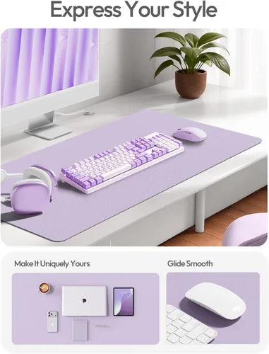 Miniatura 2 de YSAGi Protector de escritorio de cuero, tapete de oficina, alfombrilla grande para ratón, secante de cuero PU antideslizante, almohadilla