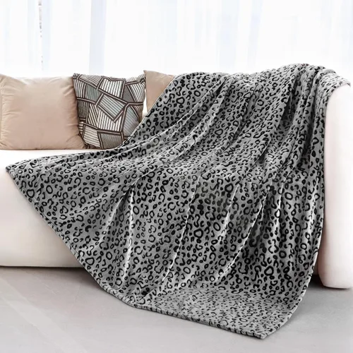 Miniatura 11 de Manta con Estampado de Leopardo Morado Manta Morada Ligera Cálida Mantas Suaves Decorativas para Cama Sofá Dormitorio Leopardo púrpura