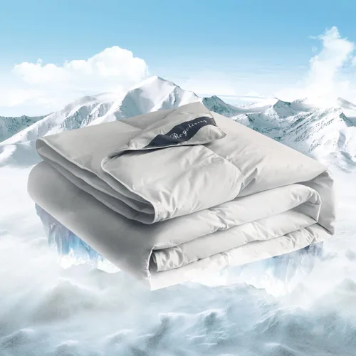 Miniatura 16 de Royoliving Relleno de Edredón de Plumas y Plumón Premium Consolador Tamaño King Gris Carbón Todas las Estaciones Calidez Media Invierno Gris Funda
