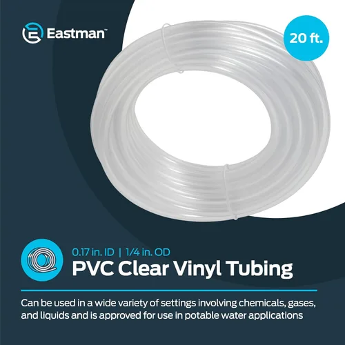 Miniatura 2 de EZ-FLO - Tubo de vinilo transparente de PVC de 0.17 pulgada de diámetro interior (1/4 pulgada de diámetro exterior), 20 pies de longitud, 98560