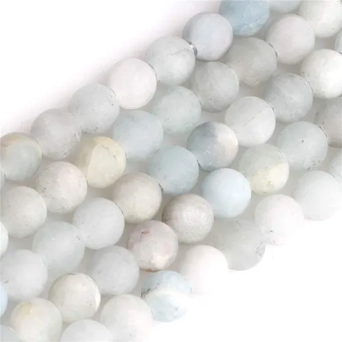 Miniatura 7 de JOE FOREMAN Cuentas esmeriladas mate de aguamarina azul de 0.472 in para hacer joyas, piedras preciosas naturales semipreciosas, redondas de 15