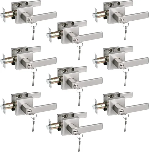 Miniatura 60 de NEWBANG Manija de palanca de puerta sólida con acabado negro mate